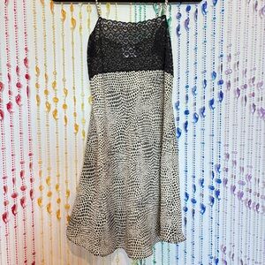 Y2K ANIMAL PRINT Black Lace Vintage Slip Babydoll Party Dress